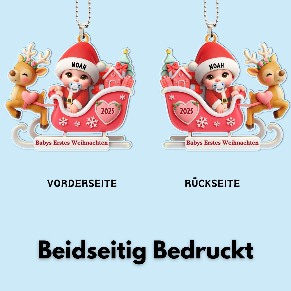 Babys Erstes Weihnachten - Personalisierter Christbaumschmuck mit Name und Jahr