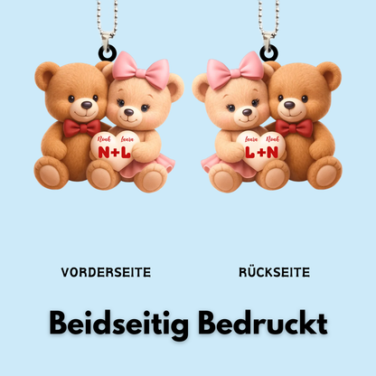 Bärenpaar mit Namen Personalisierter Acrylanhänger für Paar