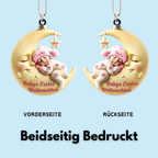 Babys erstes Weihnachten – Personalisierter Acryl-Anhänger „Baby auf Mond“