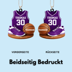 Fußball/Basketball und Trikot- Personalisierter Acrylanhänger mit Namen und Farbe