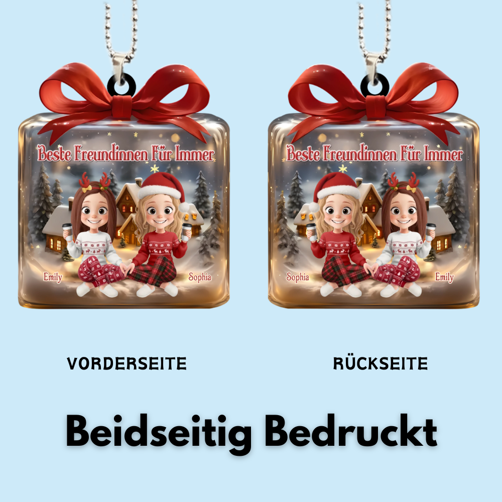 Personalisierter Weihnachtsanhänger aus Acryl Geschenk für beste Freundin und Schwester
