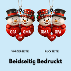 Schneemänner mit Herzen  Weihnachtsanhänger mit Namen Geschenk für Opa und Oma