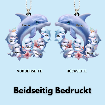 Personalisierter Anhänger mit Delfinen Geschenk für Mama und Oma