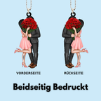 Paar mit Rosenstrauß - Personalisierter Acrylanhänger
