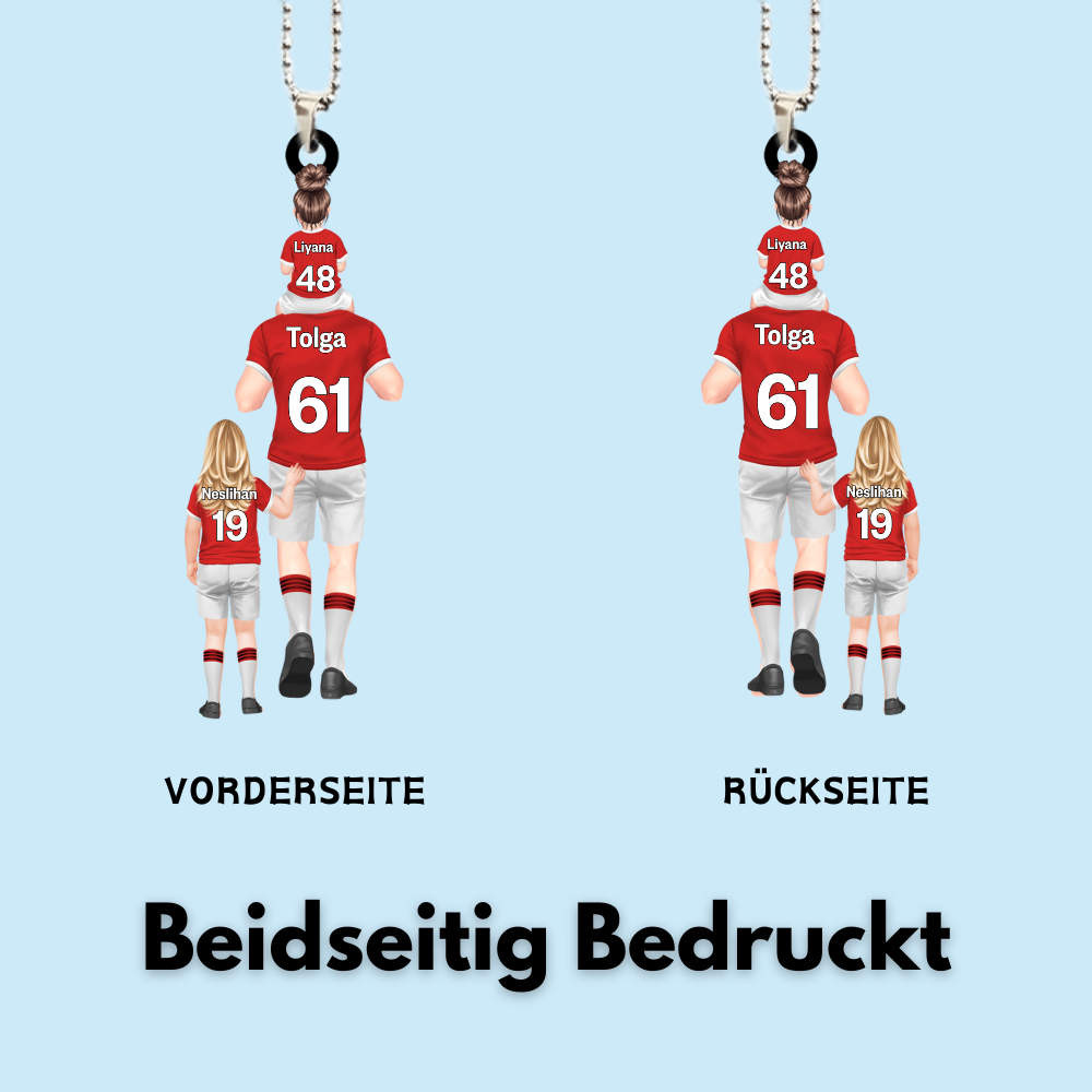 Papas Fußballmannschaft Anhänger Vater und Kinder