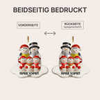 Personalisierter Acryl-Weihnachtsanhänger mit Namen – Schneemannfamilie