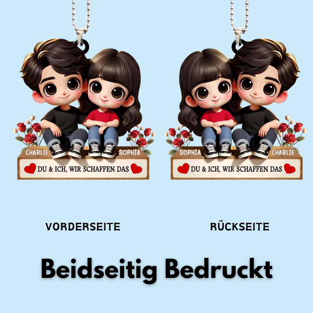 Cartoon-Bild-Personalisierte Acrylanhänger Geschenk für Paar