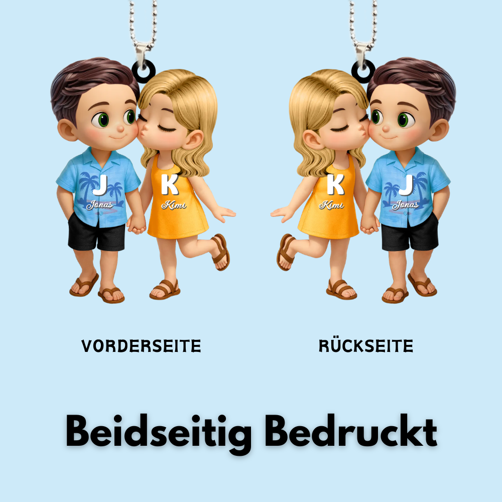Sommer Paare-Personalisierter Autoanhänger aus Acryl Geschenk für Paare