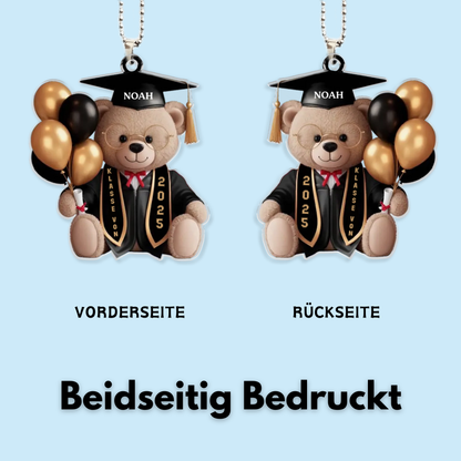 Bär mit Ballons-Personalisierter Autoanhänger zur Abschlussfeier