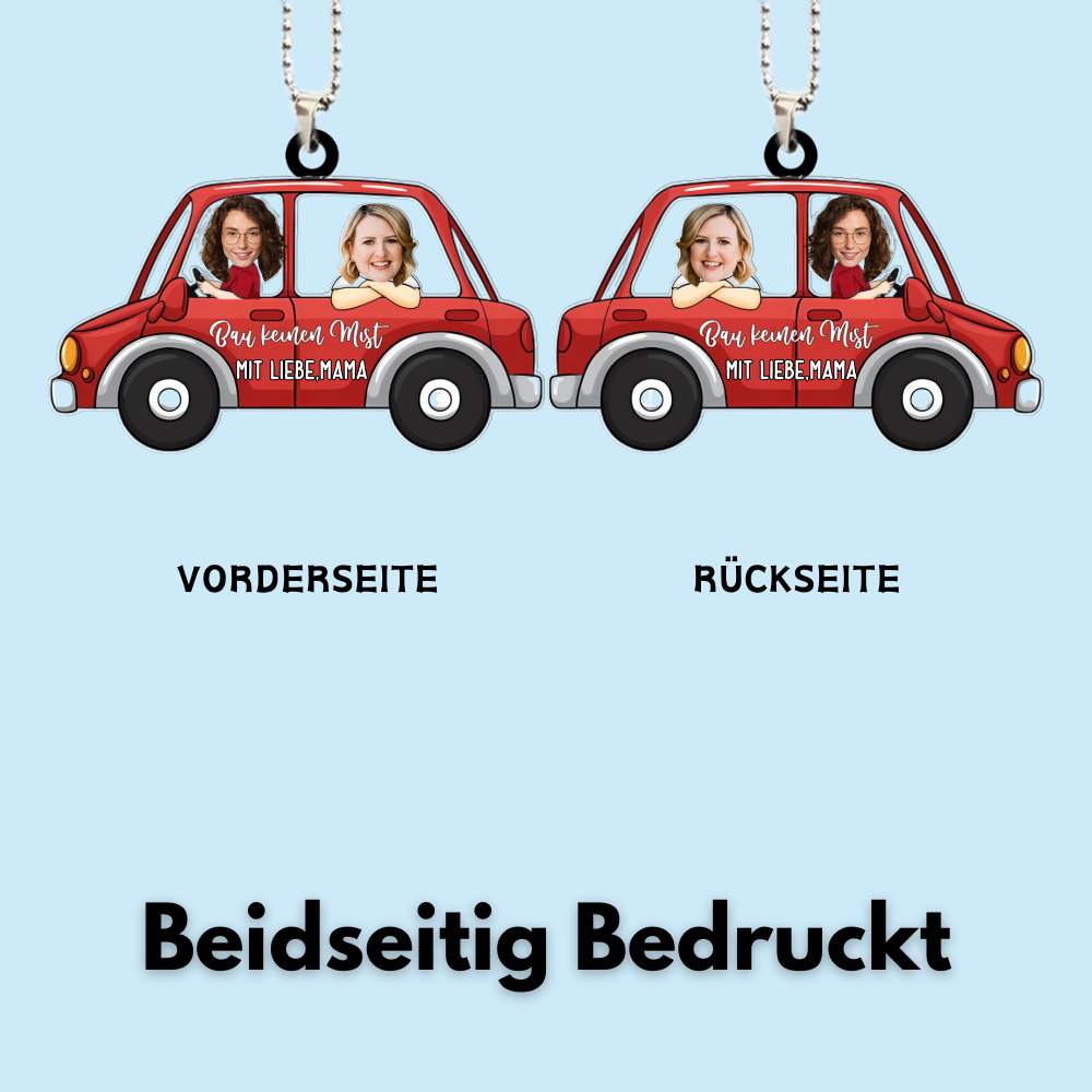 Lustiges Auto Ornament mit Fotos für Sohn und Tochter