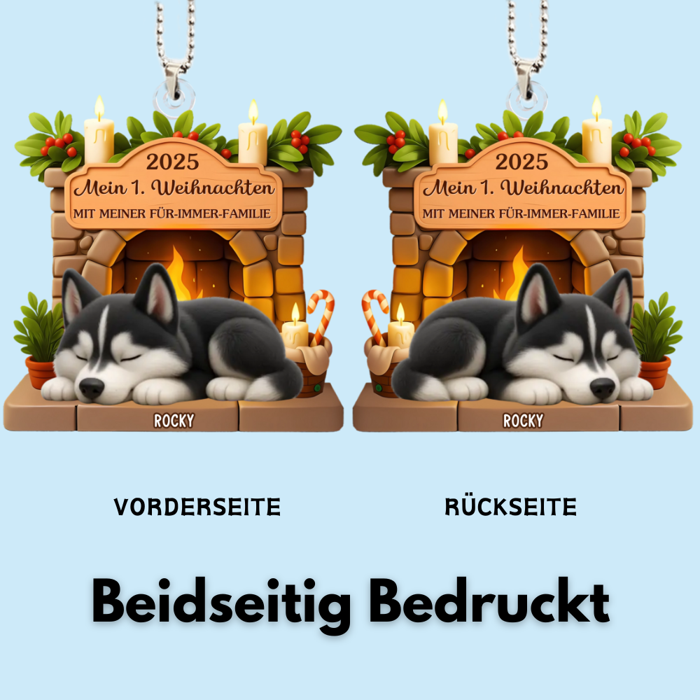 Mein Erstes Weihnachten-Personalisierter Acrylanhänger mit Hund Christbaumschmuck für Hunde