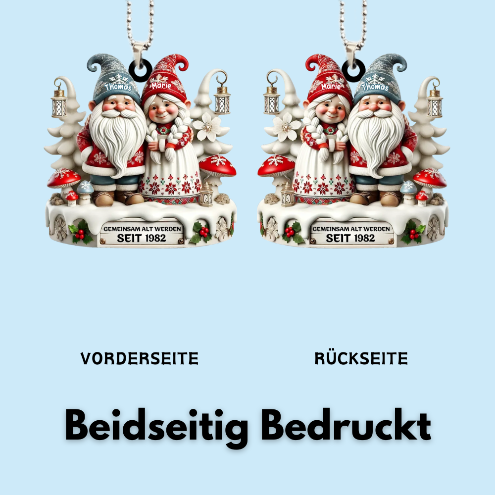 Personalisiertes Acryl-Weihnachtsornament– Wichtel-Paar