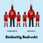 Papas Fußballteam- Personalisierter Acrylanhänger mit Mann und Kinder