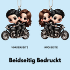 Pärchen auf Motorrad Autoanhänger aus Acryl Geschenk für Paar