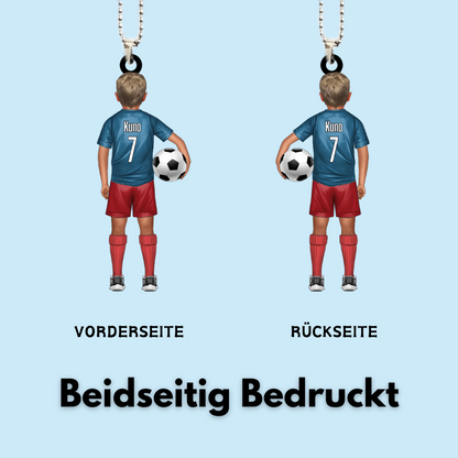 Fußballkind-Personalisierter Autoanhänger für Sohn und Tochter