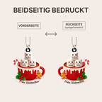 Personalisierter Acryl-Weihnachtsanhänger mit Namen & Text – Marshmallow-Motiv für die Familie