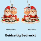 „Gemeinsam alt werden“ – Personalisierter Acryl-Christbaumanhänger mit Weihnachtsmann-Paar