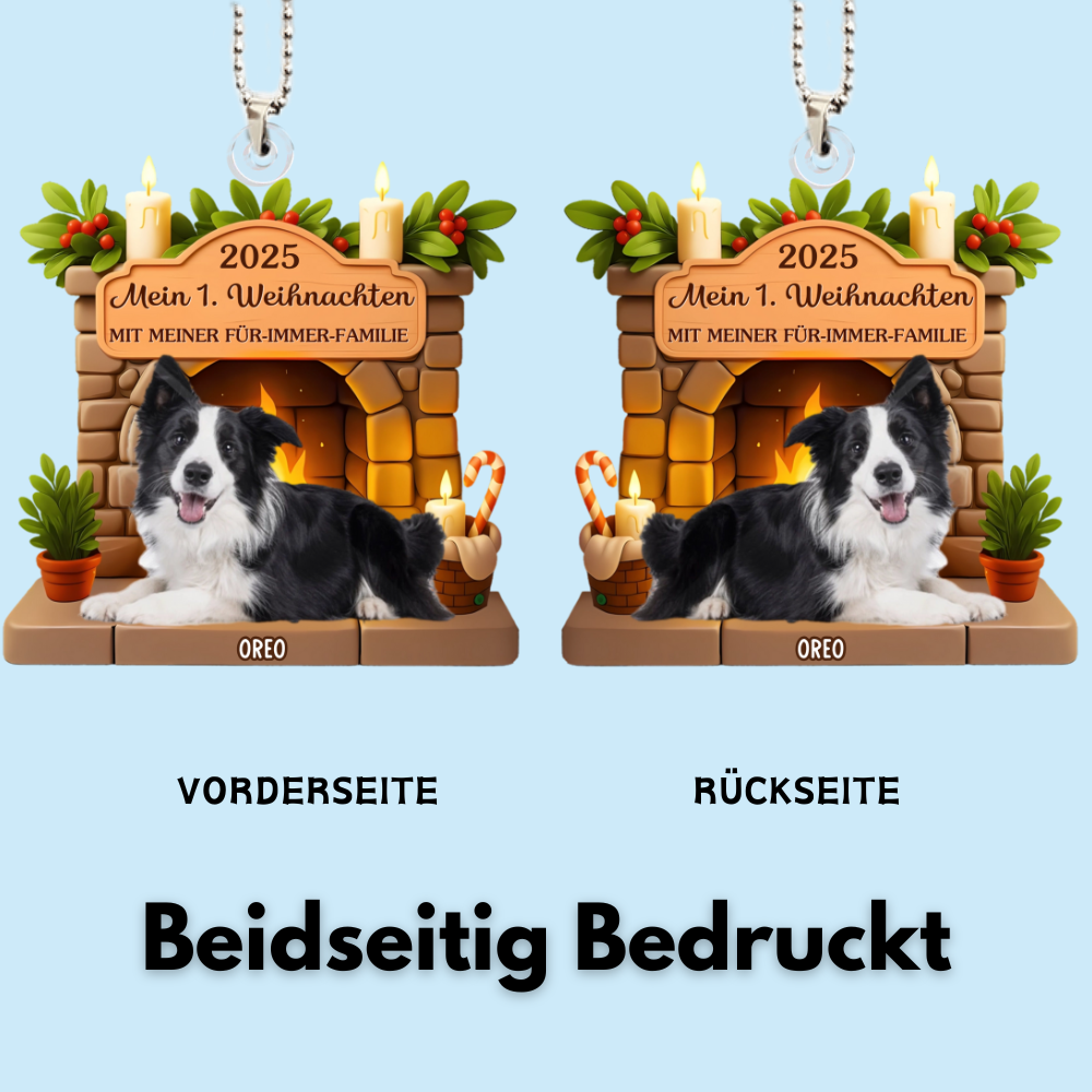 Mein 1. Weihnachten-Personalisierter Acrylanhänger mit  Foto Christbaumschmuck für Haustiere