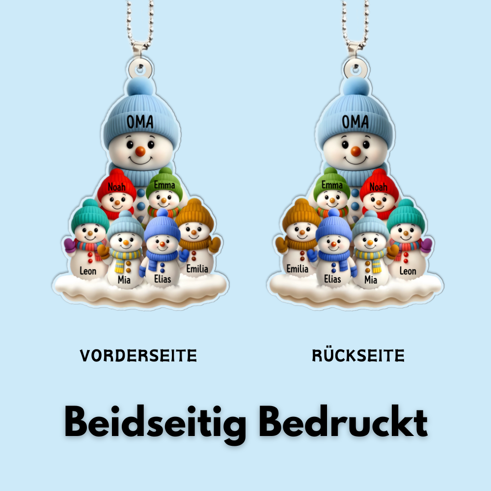 Schneemännchen - Acrylanhänger Christbaumanhänger Geschenk für Oma