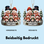 Schneemanfamilie-Acrylanhänger mit 1-10 Kinder Christbaumschmuck für Eltern, Opa und Oma