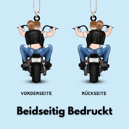 Personalisierter Acrylanhänger mit Motorradpaar
