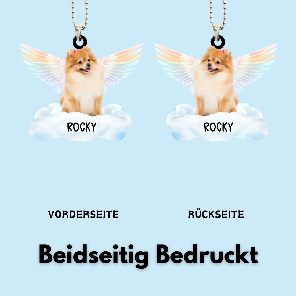 Acryl-Foto-Ornament mit Engelsflügel Christbaumschmuck zur Trauer