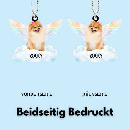 Acryl-Foto-Ornament mit Engelsflügel Christbaumschmuck zur Trauer