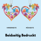 Bunte Herzen-Personalisierter Autoanhänger aus Acryl für Oma und Mama