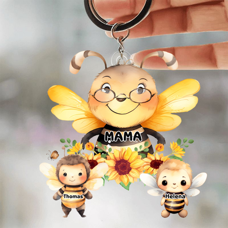 Bienen-Personalisierter Schlüsselanhänger für Oma und Mama