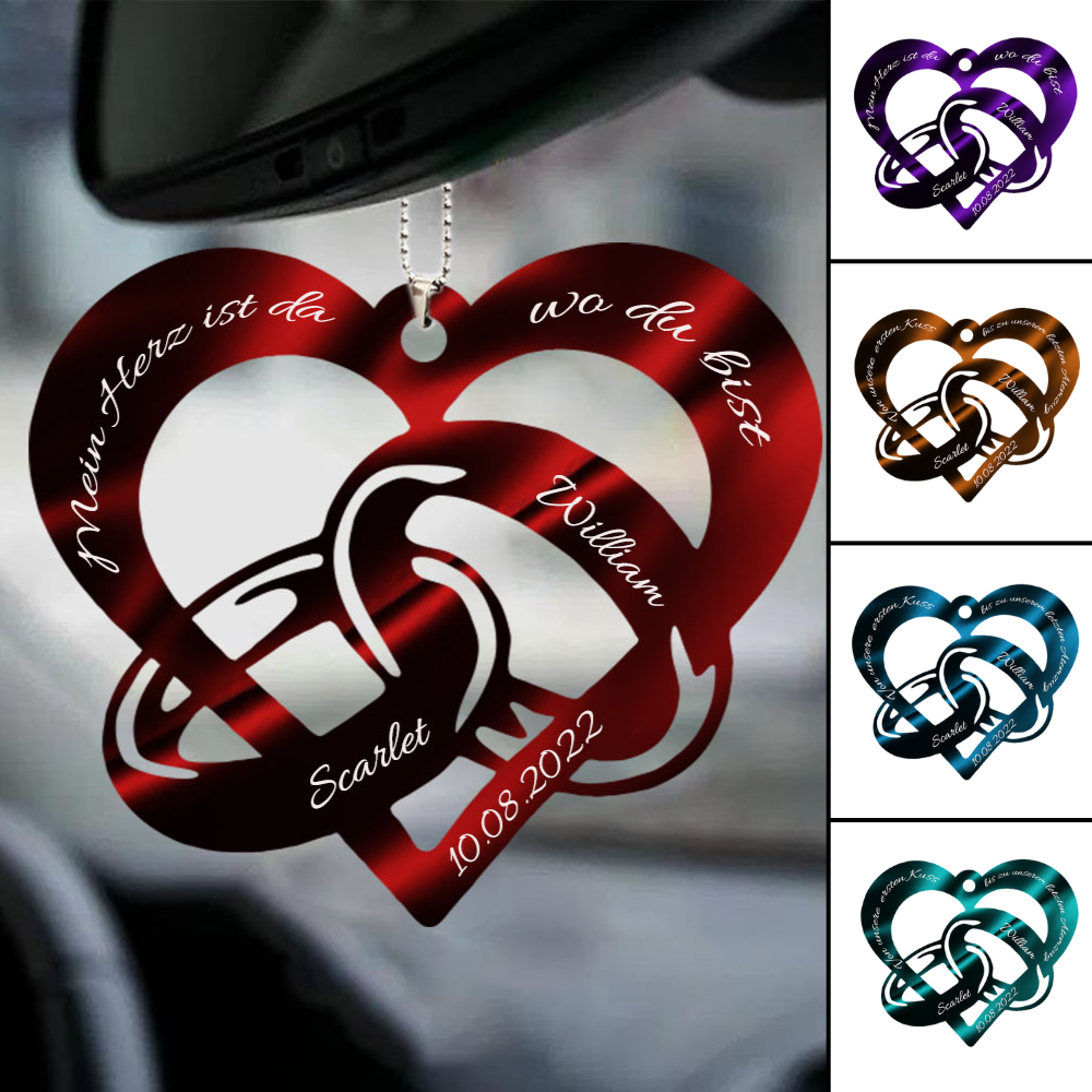  Anhänger Unendliche Liebe mit 2 Namen & Datum