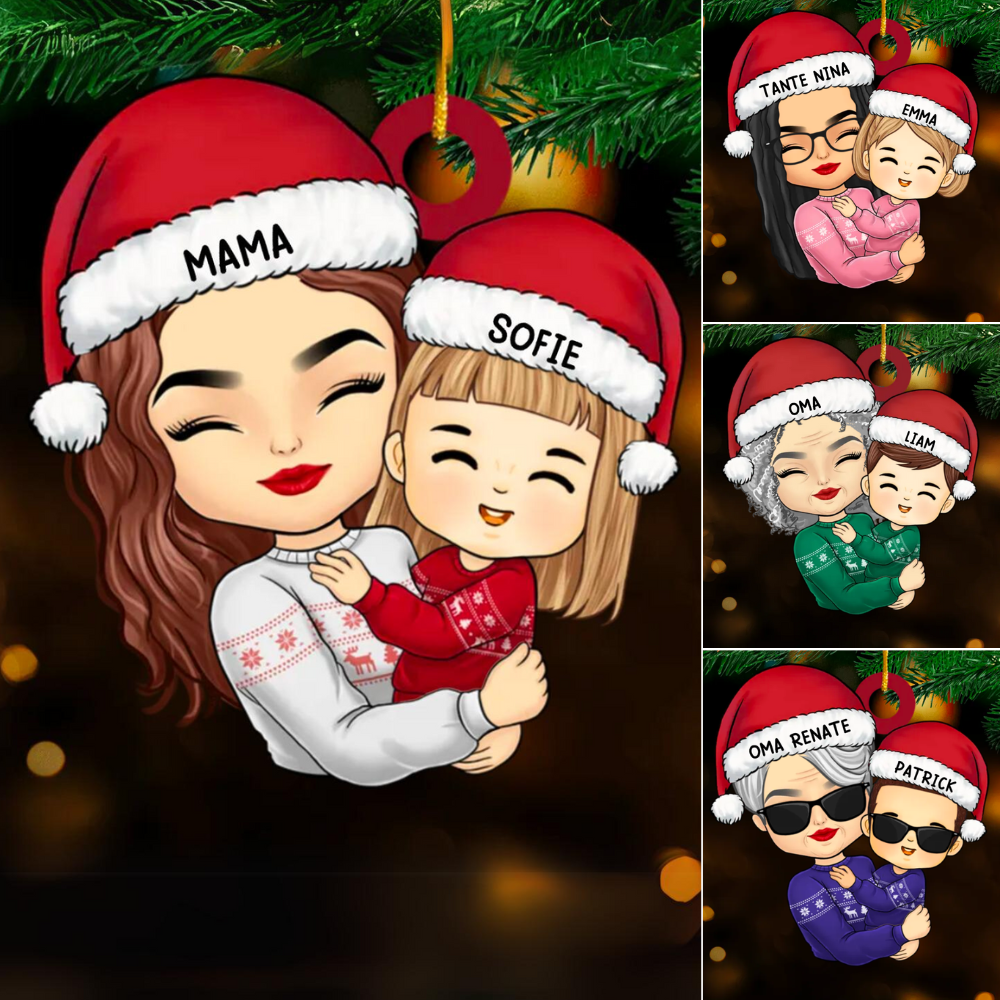 Weihnachtsschmuck Mutter und Kind, Großmutter und Enkelkind – wasschenk