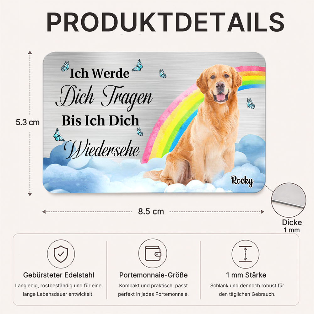Foto-Brieftasche-Karte mit Regenbogen Trauergeschenk für Haustier