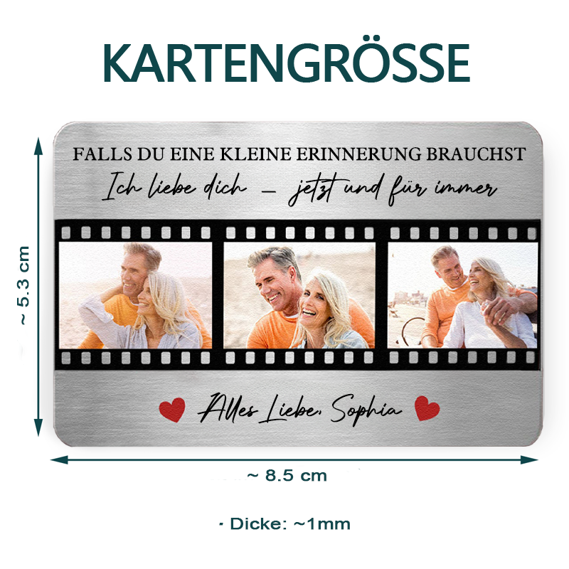 Wallet Card mit Fotos und Gravur Personalisierte -Brieftasche-Karte für Paar und Familie