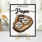 Gefangen...-Personalisierte Holztafel mit Baseballen