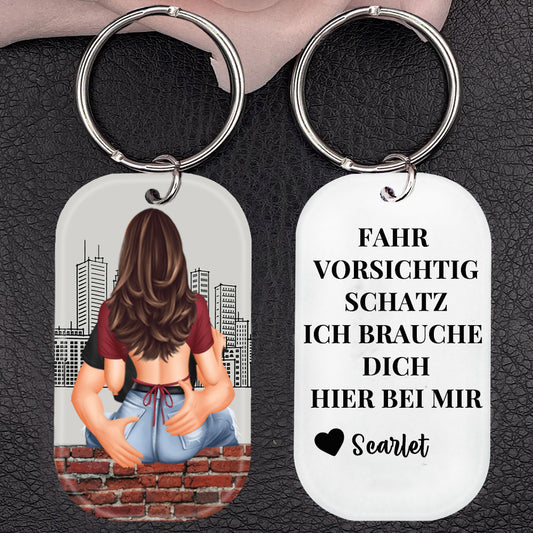 Acryl Fahr Vorsichtig Schlüsselanhänger mit Name-Valentinstagsgeschenke