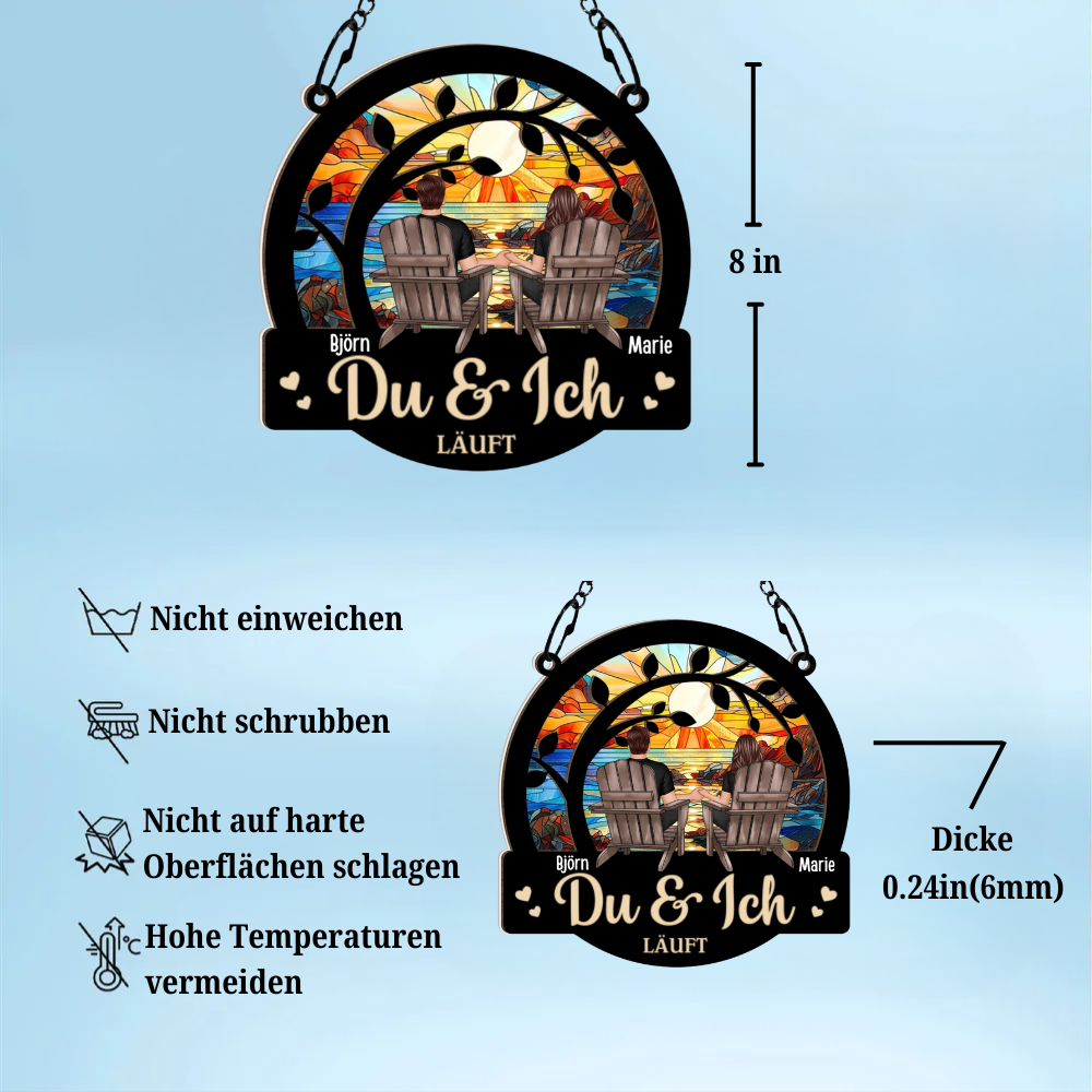 Du und Ich Läuft-Personalisierte Acryl Fenster Sonnenfänger Ornament