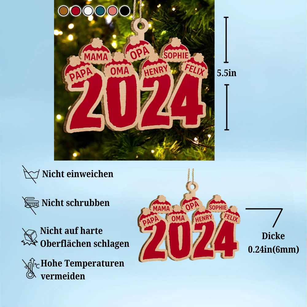 Weihnachten Santa Hüte - Personalisierte Holzausschnitt Ornament