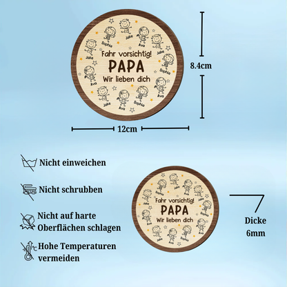 Fahr Vorsichtig Sonnenblendenclip mit Zeichentrickfiguren Geschenk für Papa