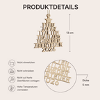 Personalisierter Holz-Weihnachtsanhänger mit individuellen Reisezielen