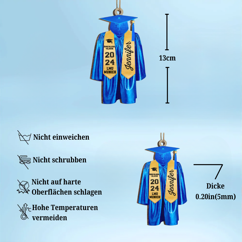 Personalisierter Abschluss-Holzornament – Einzigartige Erinnerung an Ihren Abschlussmoment