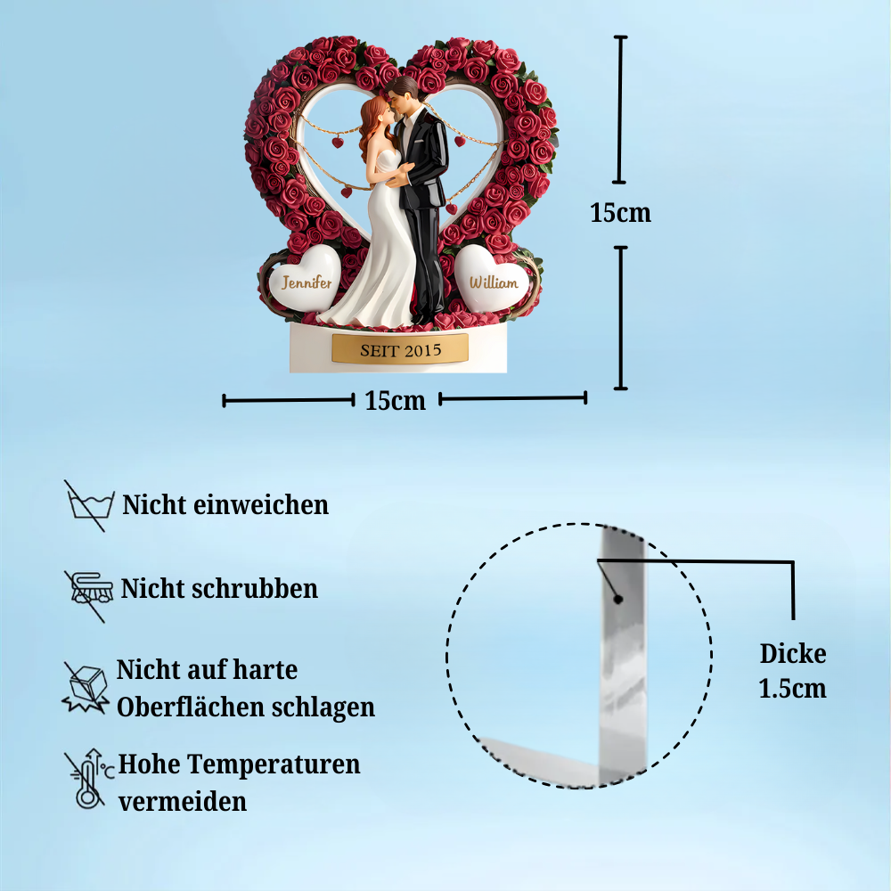 Hochzeit - Personalisierte Acryltafel mit Namen Geschenk für Ehepaar