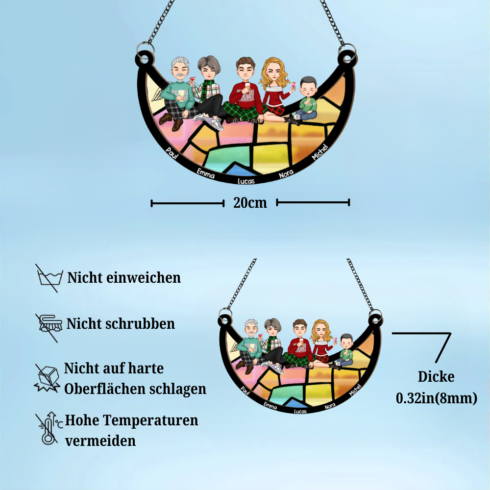 Personalisierter Sonnenfänger für Schwestern, Freundinnen, Liebespaare und Familie