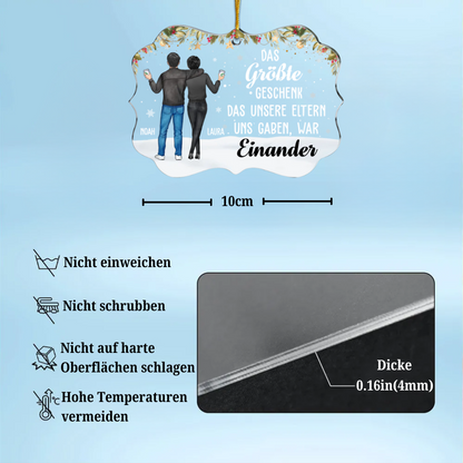 Personalisierter Acrylanhänger Christbaumschmuck für Bruder und Schwester