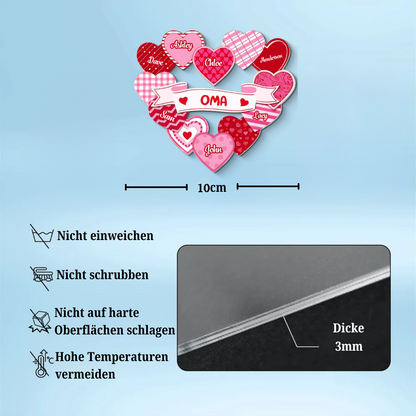 Acryl-Kühlschrankmagneten mit Herzenmotiv Geschenk für Mama und Oma