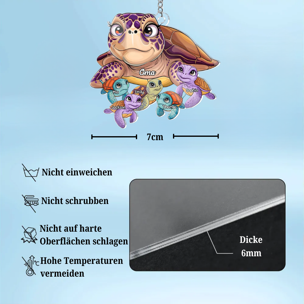 Acryl-Schlüsselanhänger mit Schildkrötenmotiv Geschenk für Mama und Oma