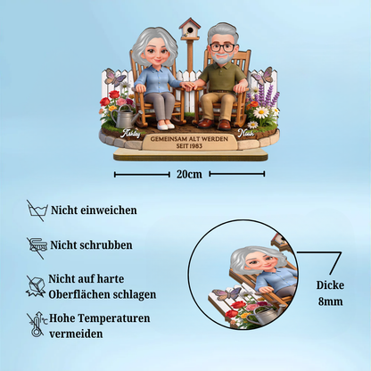 Gemeinsam Alt Werden seit.... Personalisierter Holzaufsteller mit Paar Jahrestagsgeschenk