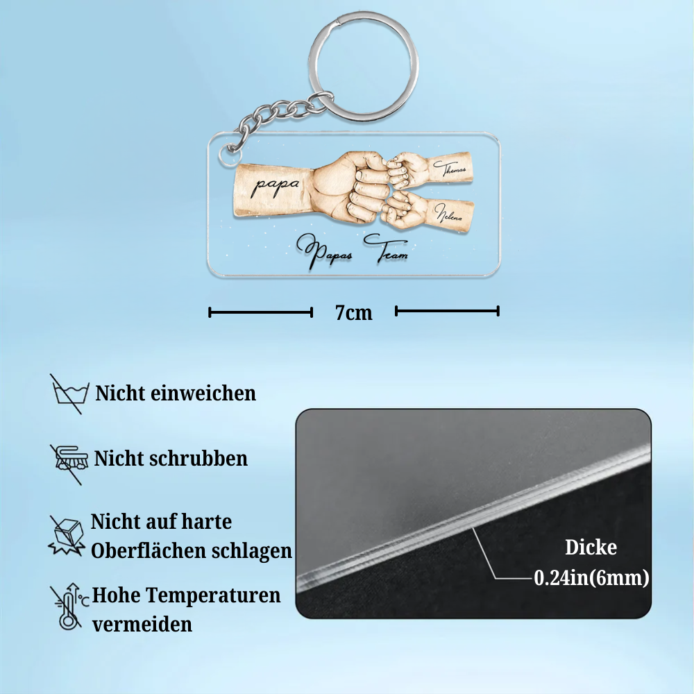 Fausstoß Personalisiertes Acryl-Schlüsselanhänger für Papa