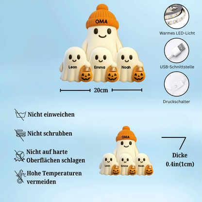 Buh-Personalisierte LED-Lichtbox für Oma – Halloween-Deko mit Namen