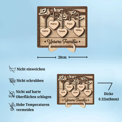 Familienbaum-Personalisierte Holztafel mit 2-13 Namen Geschenk für Familie