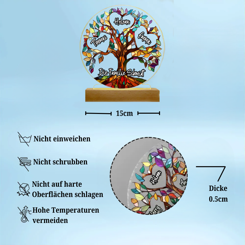 Familienbaum Personalisiertes LED-Nachtlicht für Familie